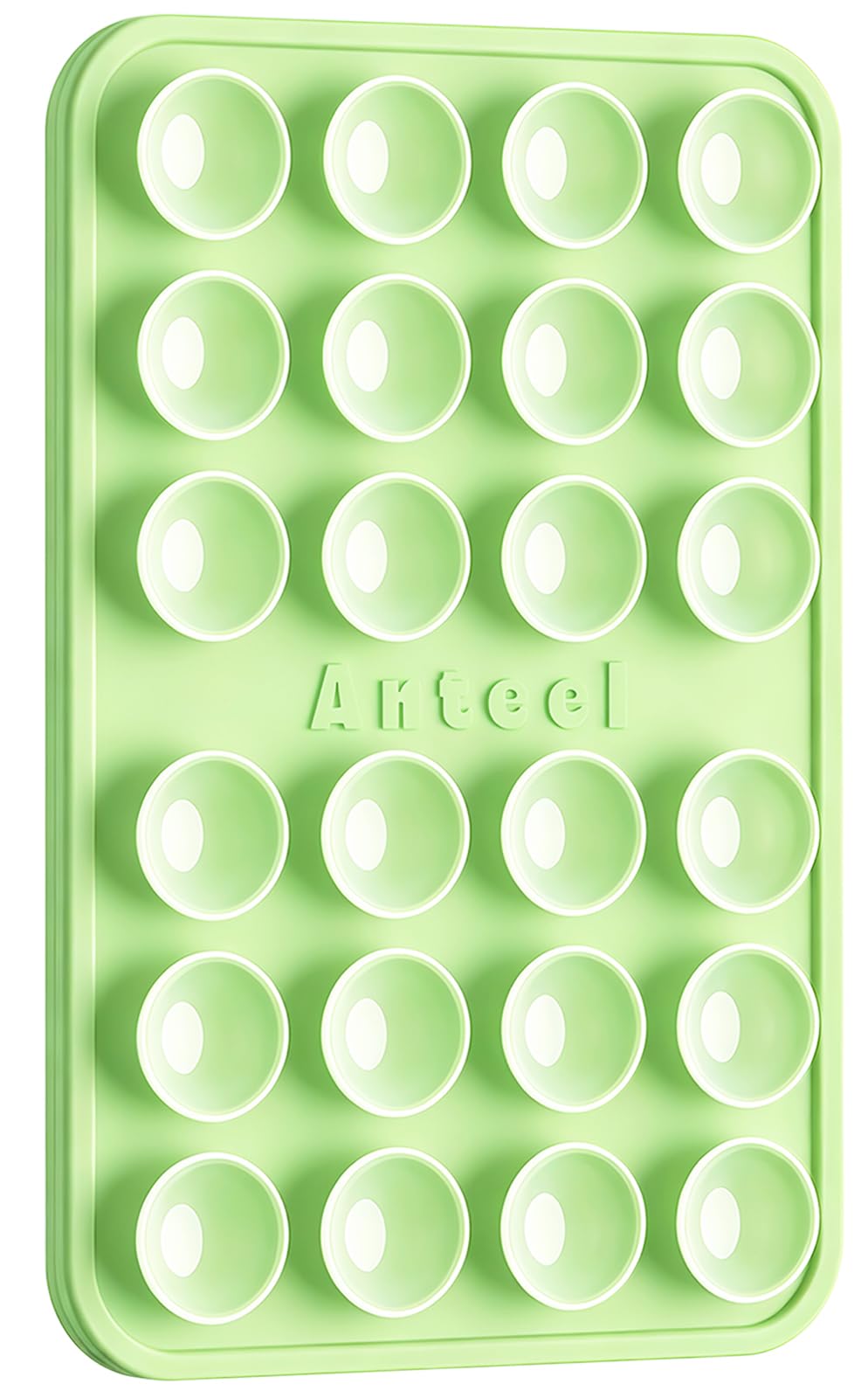 Anteel Max - Silicone Suction Phone Case Adhesive Mount, Upgraded Super Strong Grip, Durable, Easy to Use, Hands-Free Sticky Phone Holder for Selfies, Tiktok Videos, 2.56"x3.94" (Light Green)