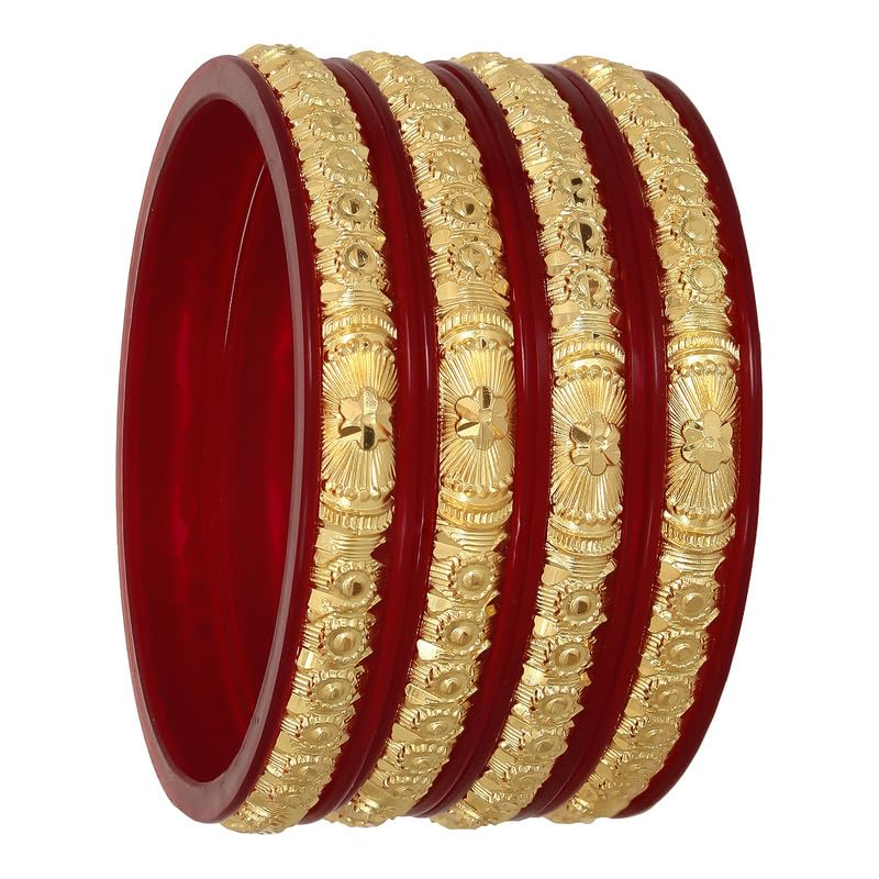 Barrfy Collections Latest Gold Plated Set of 4 Traditional Bangles for Women and Girls-2.6 (B0CD2JL2Q3) Amazon Price History, Amazon Price Tracker