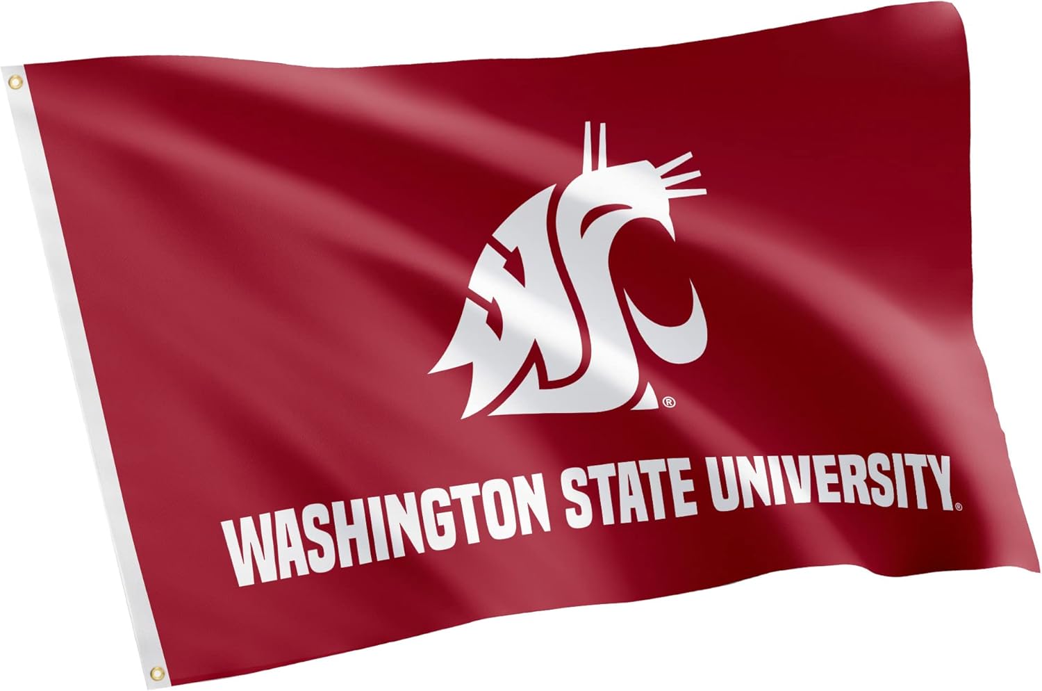 Desert Cactus Washington State University WSU Flag - 3 x 5 Feet Cougars Banner, Indoor/Outdoor Durable Fabric, 100% Polyester Design (Style 5)