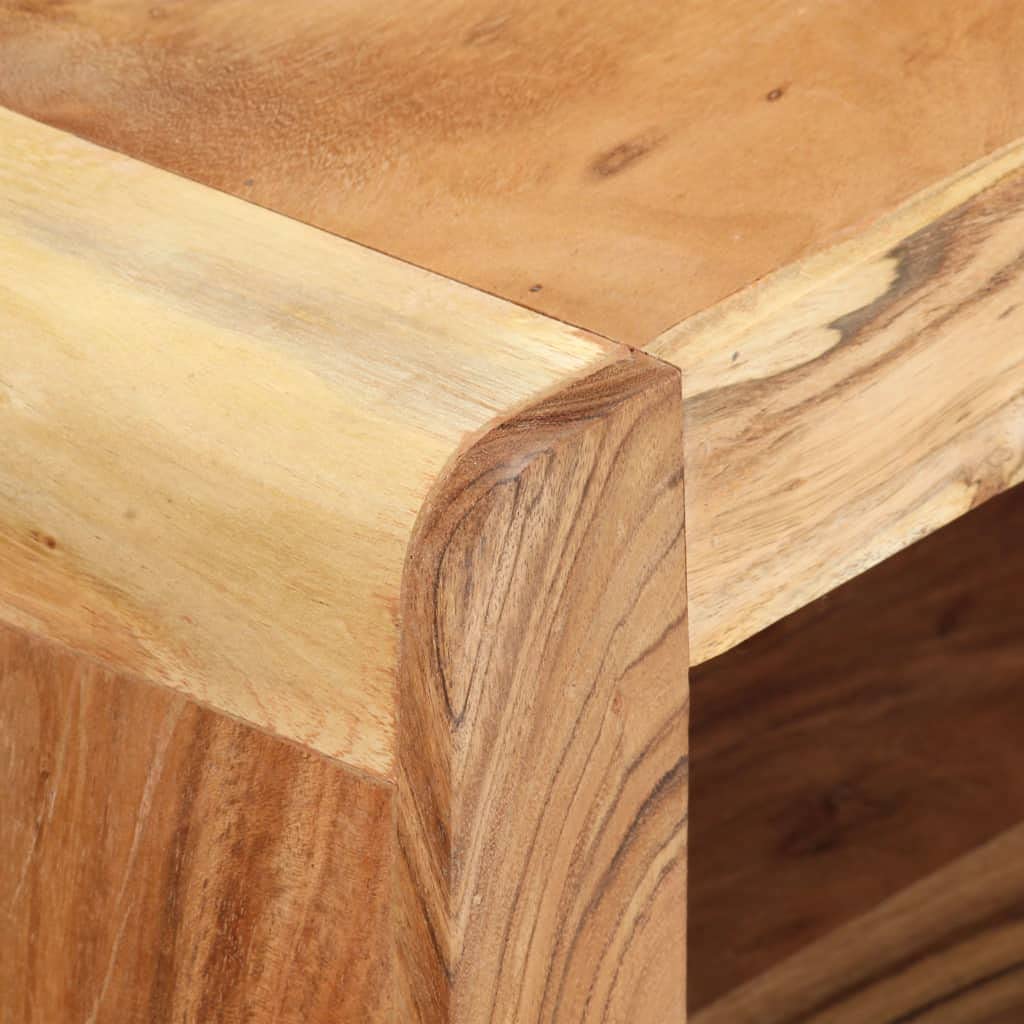 Mobile TV con Supporto di Design in Legno Massello di in 2 Pezzi, Mobile da Soggiorno per Casa in Stile Industriale