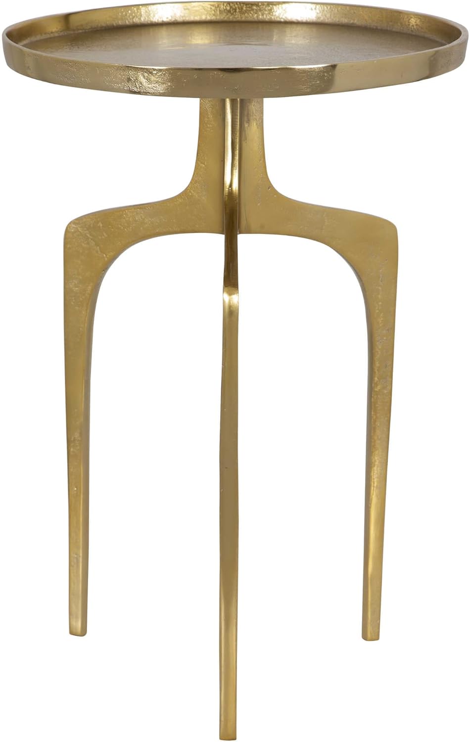 Moss + Fig Century Modern Side Table Gold Round Accent Table (15 in. W x 22 in. H