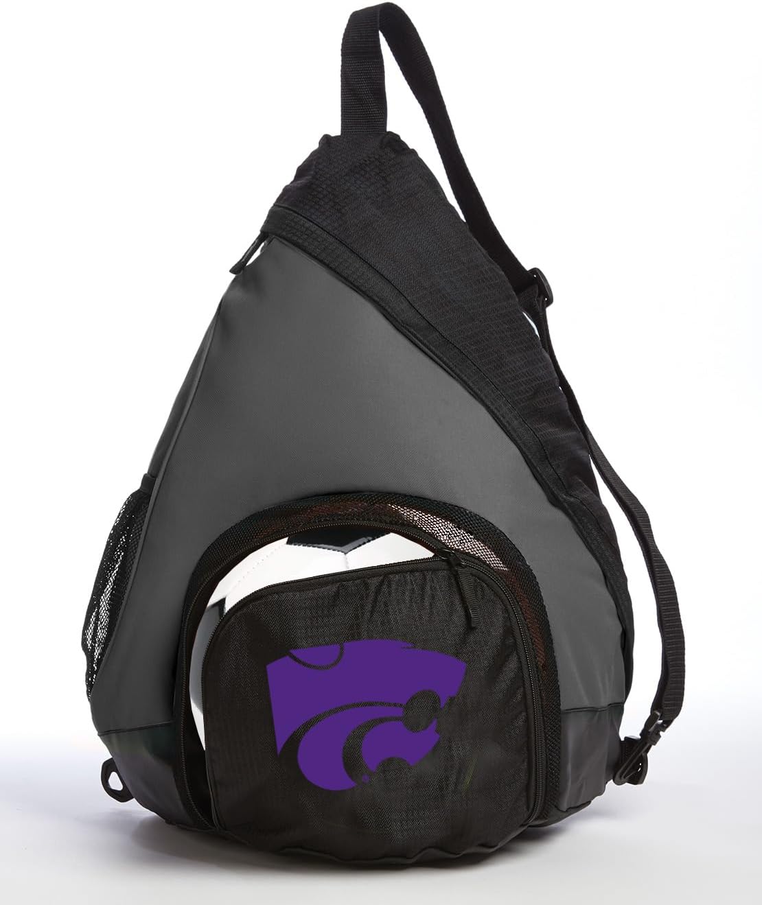 Broad Bay Kansas State Backpack with Soccer Ball or K-State Volleyball Bag Sports Gear Compartment Practice Bag Black
