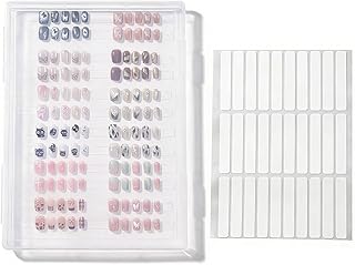 Nagelaufbewahrungsbox, 1 Großes Press-On-Nageldisplay, 100 Doppelseitige Klebebänder, Nagelständer, Nagelbox, Transparente Nagelbox, Für 32 Falsche Nagelsets & Nagelstudio