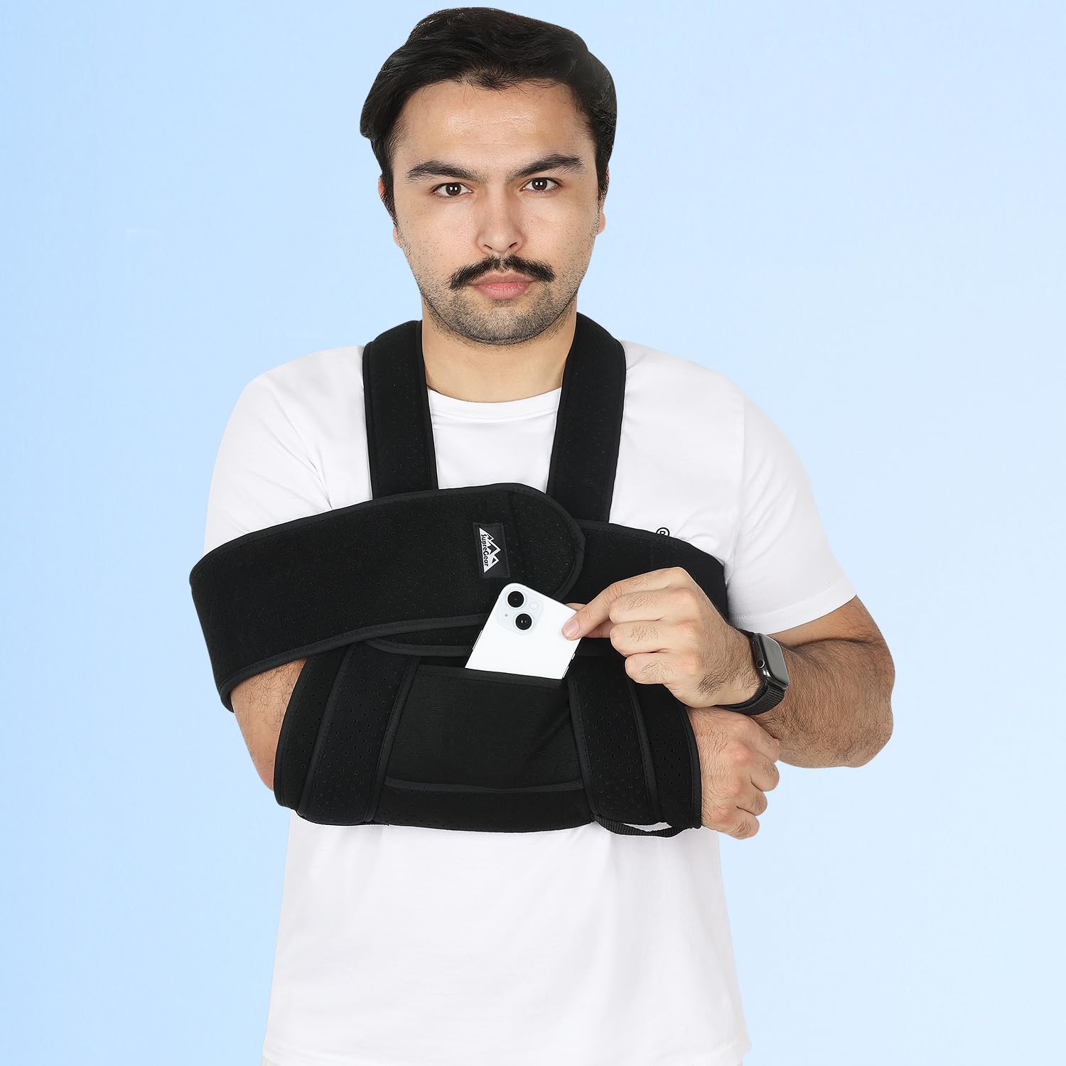 supregear Supporti per Spalle, Supporto Medico Regolabile per la Cuffia Dei Rotatori, Imbragatura Immobilizzante Traspirante, per la Dislocazione di Ossa Rotte e Fratturate (Misura Grande, Nero)