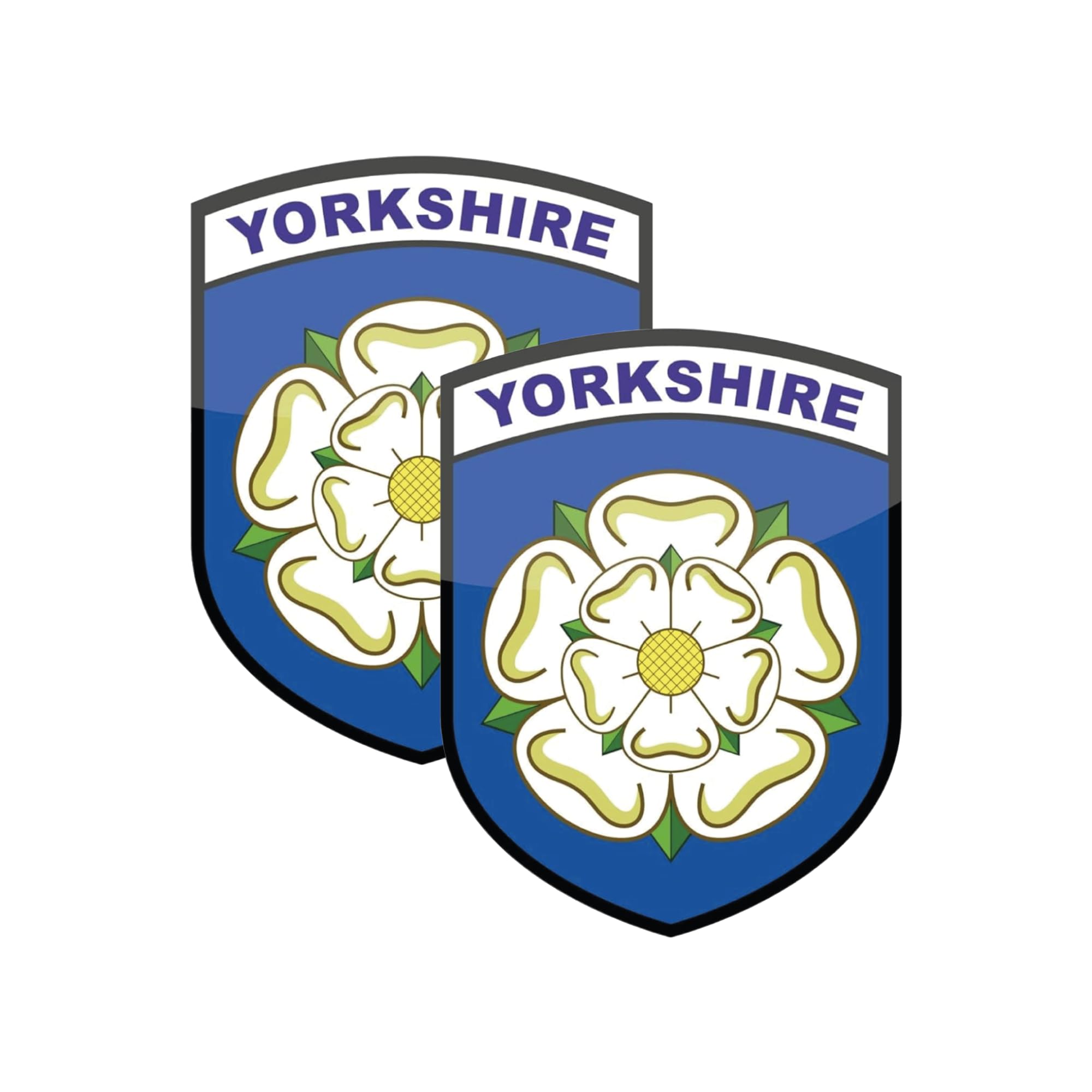 stika.co Set of 2 Yorkshire Flag Static Cling Stickers – Reusable Vinyl Decals for Windows, Perspex, and Glass Surfaces – 87 x 66mm