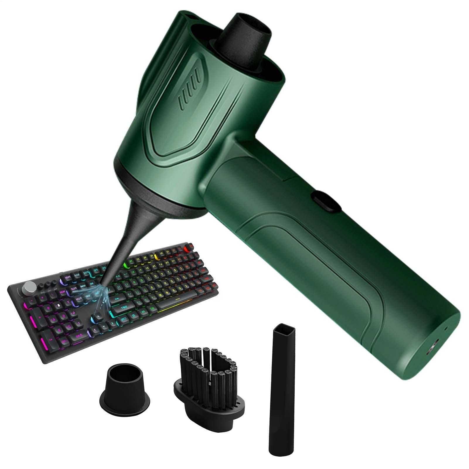 Vacum Cleainer - Compressed Air Duster | Electric Air Duster with LED Light | Cordless Powerful Blower for Keyboard, PC, Car, Camera, Electronics Cleaning, Rechargeable with Multiple Nozzles