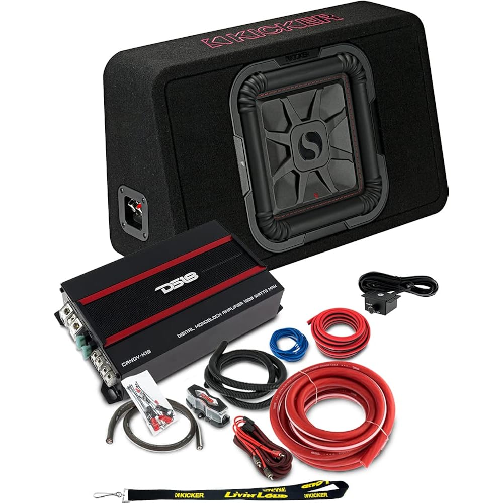 14/mo Finance KICKER Subwoofer and Amp Package of 3 Items 10" L7T