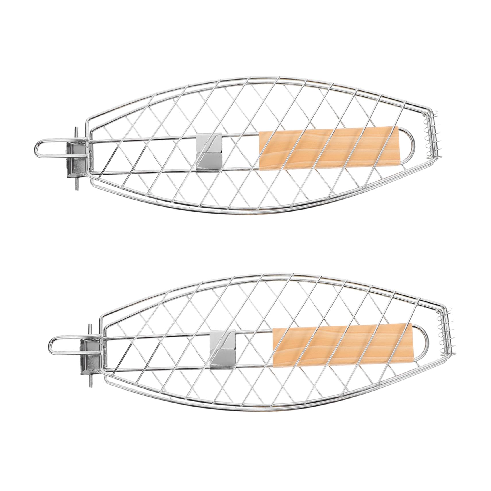 Panier à poisson pliable pour griller facilement sans brûler ni coller lot de 2