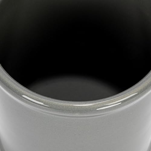 Miniatura 7 de Creative Co-Op Soporte de metal de cerámica de granja, Crocks grises y blancos