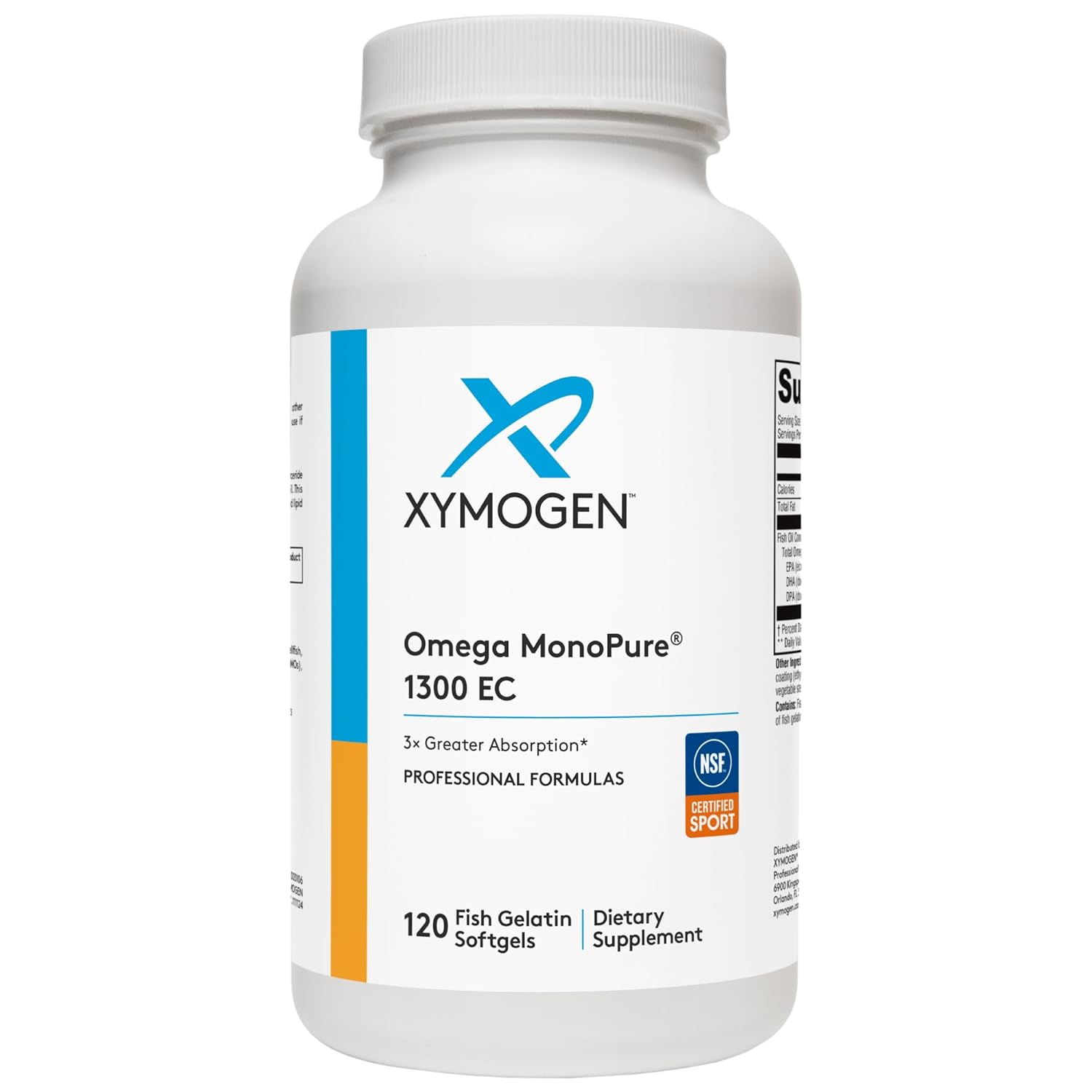 XYMOGEN Omega MonoPure 1300 EC - Fish Oil with 3X Greater Absorption - DHA EPA Omega-3 Supplement for