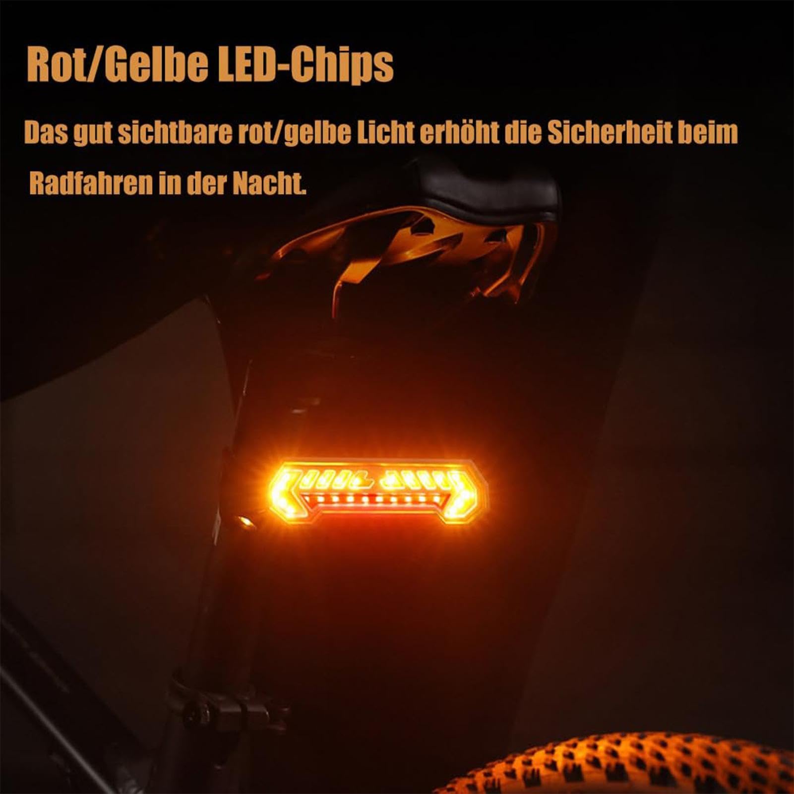 Lampe De Stop Vélo Feu Arrière Vélo À LED Sans Fil Télécommandé