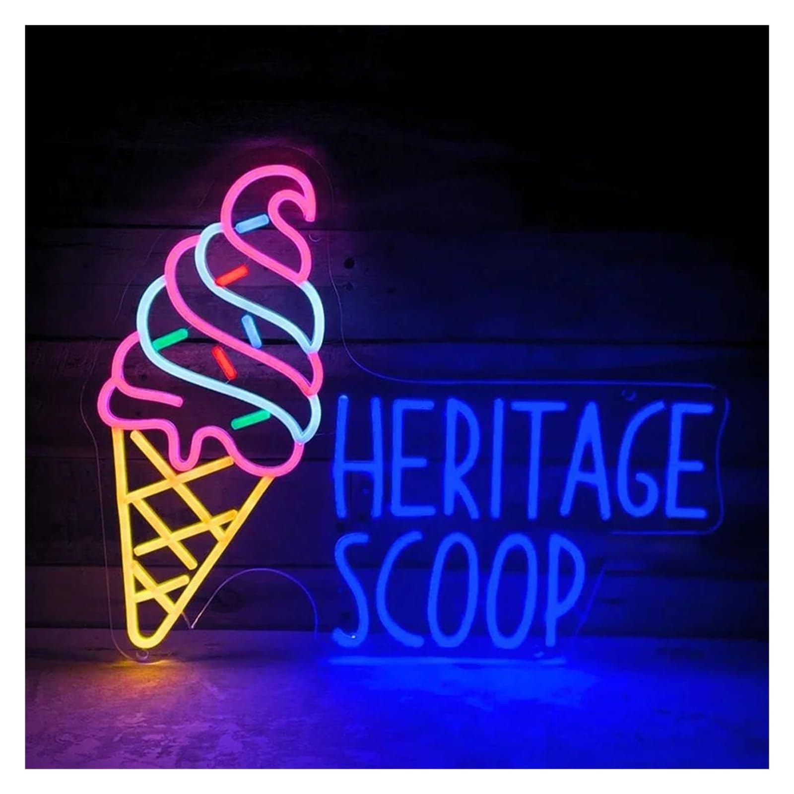 Shouxi F Sign Lamp Ice Cream Open Neon Sign Or Dessert Bar Restaurant Wall Decor(,50Cm)