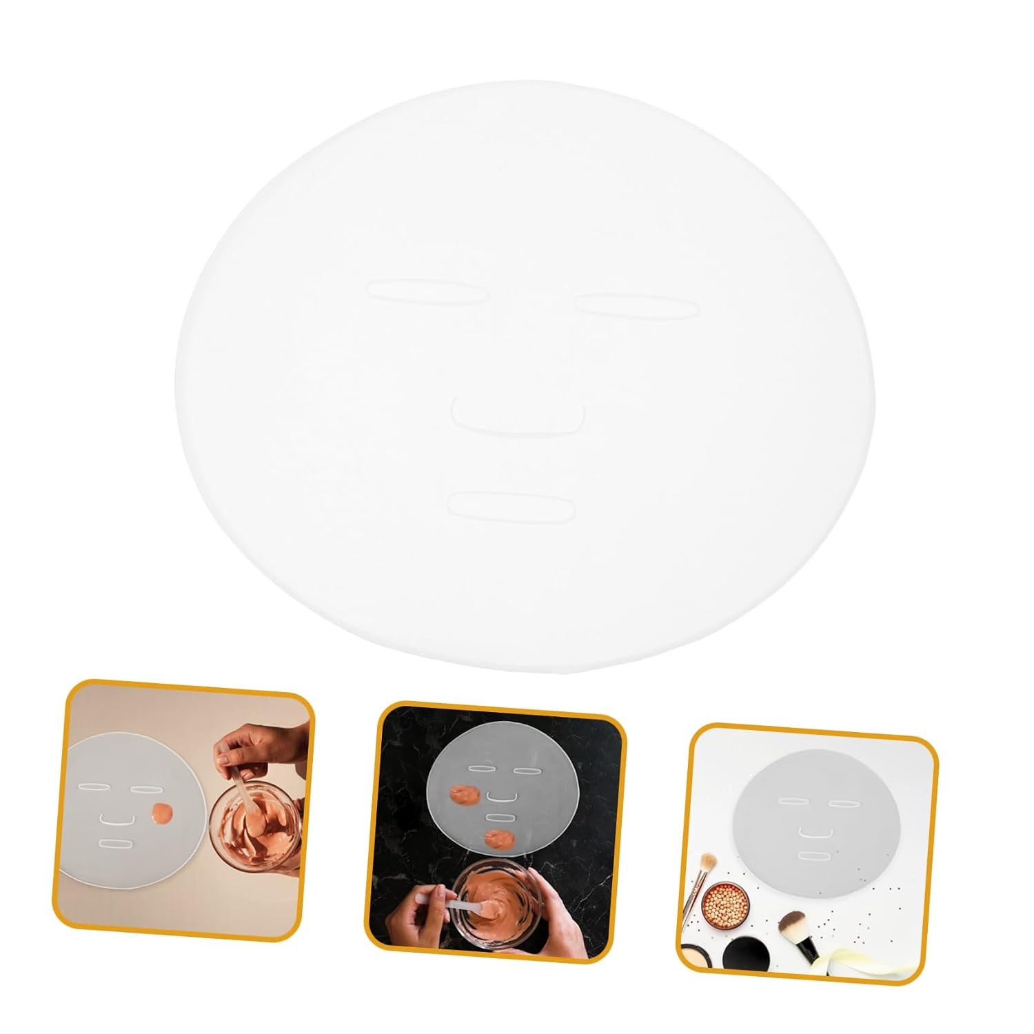 Uonlytech Reusable Silicone Facial Mask Tray for Diy Seaweed and Collagen Masks 2-Pack Makeup Tool for Home and Salon Skin Care 8.85X7.55In