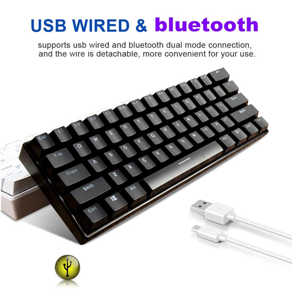 最終値下げ　ワイヤレスキーボード　メカニカルキーボード　ゲーミングキーボード Amazon.co.jp: メカニカルゲーミングキーボード Bluetoothの61Keys有線