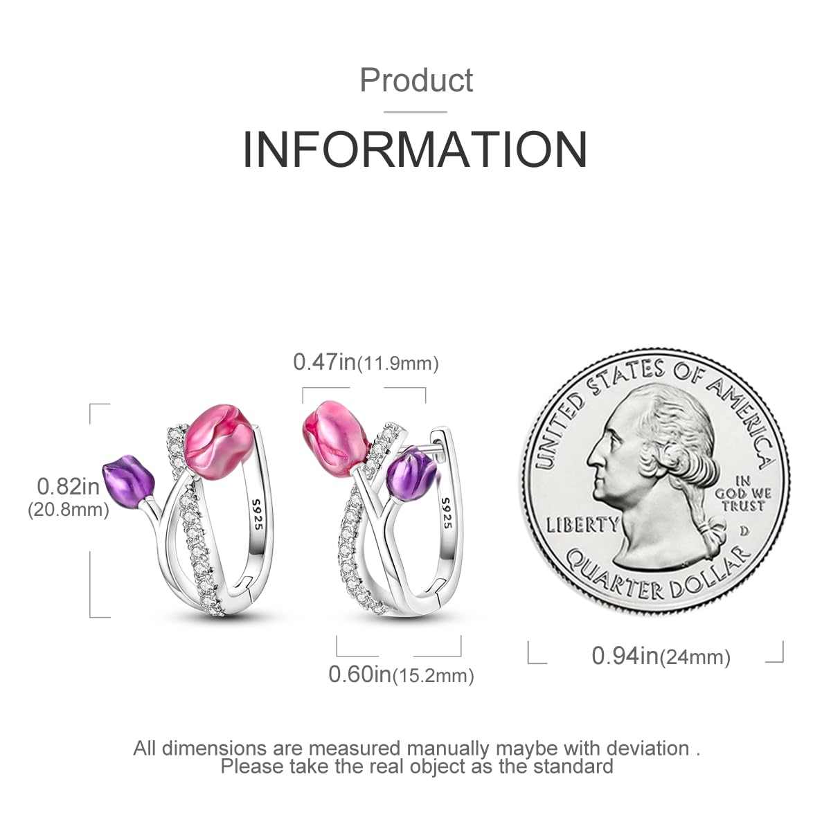 Parmuz Creolen aus 925er-Sterlingsilber für Damen Schmetterling groß, klein, Huggie, verschiedene hypoallergene, modische, trendige Ohrringe, Schmuck für Geburtstagsfeier | Breite, dicke, hypoallergene, ovale, große, leichte, baumelnde Kreolen-Ohrringe fü