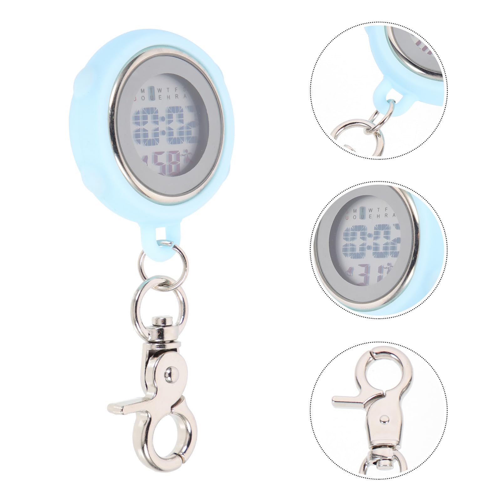 CLISPEED 4 Piezas Reloj de Bolsillo Digital Portátil Cronómetro y Luz Luminosa, Aleación y Silicona, Adecuado para Exámenes y Uso de Estudiantes