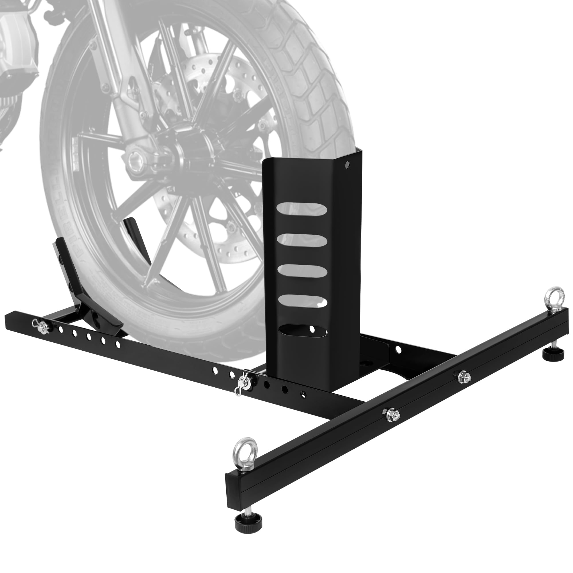 JY PERFORMANCE Motorcycle Wheel Chock, Universal Heavy Duty Front Wheel Stand for Trailer, Cruiser, Sports & Dirt Bikes, 1800 lb Capacity Adjustable Wheel Stand for 15