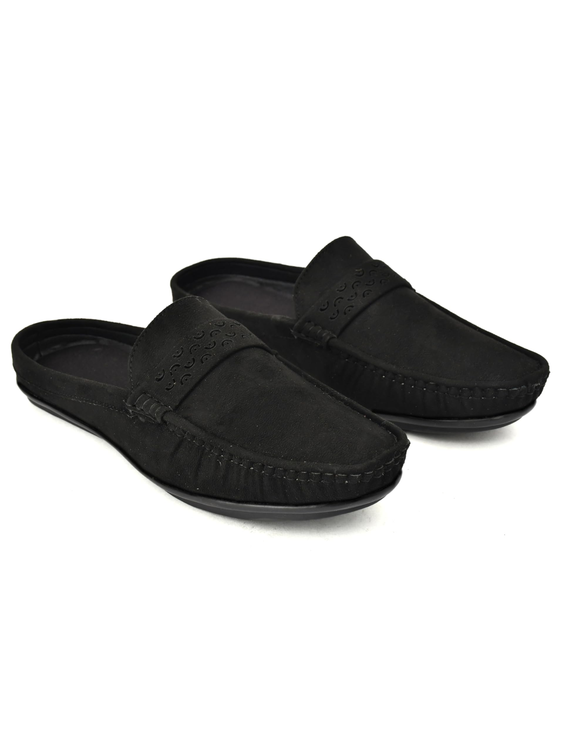 Banyy Men's Synthetic Leather Mule Loafer, Black, Slip-on Design, Square Toe, Flat Heel, Casual Wear-picture-10