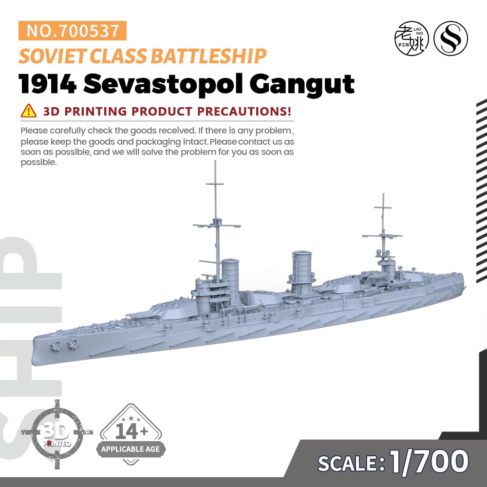 MRY-SFW SSC700537 1/700 zestaw do budowy modelu wojskowego, radziecki pancernik klasy Gangut Sewastopol z 1914 r