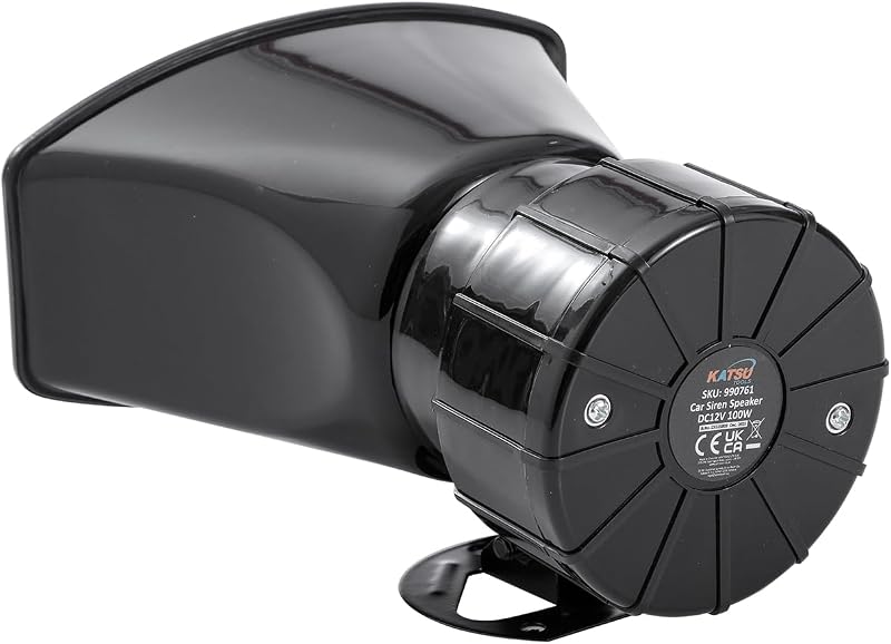 KATSU 7 hangos autó sziréna 12V 100W mikrofon funkcióval tűzoltó mentő hangok