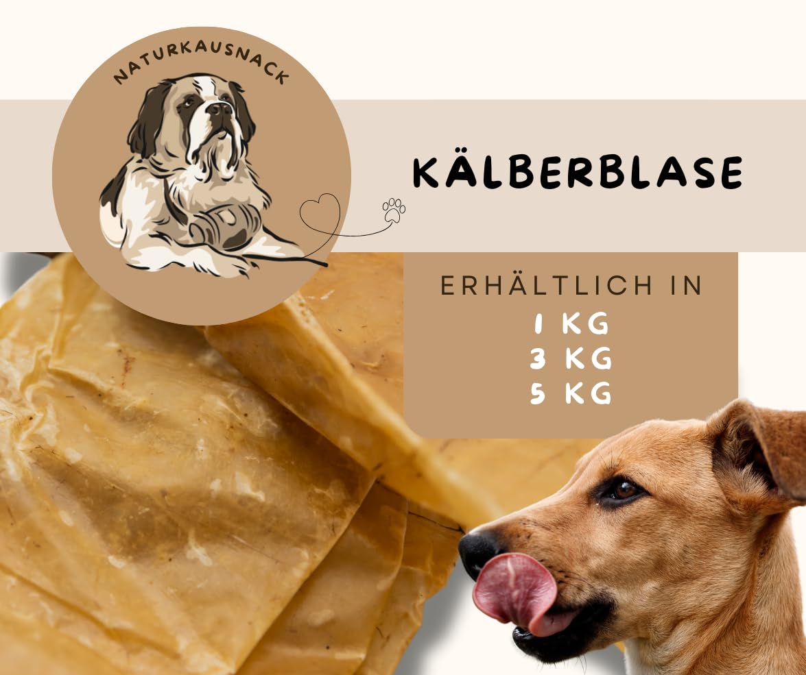 Warnick´s Tierfutterservice - Hundesnack - Getrocknete Kälberblase flach für Hunde – 100 % Rind, Naturkausnack luftgetrocknet – Zahnpflege & Kauspaß – fettarm & gut verdaulich – 2kg (ca. 60 Stück)