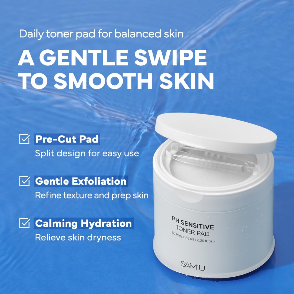 【SAM'U】PH SENSITIVE POINT BOOSTER PAD Amazon.com: SAM'U PH Sensitive Toner Pad – Splitable Vegan Facial