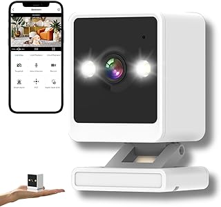 SONGYUKA 2023NEW WiFi Security Camera Mini Camera Outdoor/Indoor with Audio, Home Surveillance Camera, 1080P IP HD Infrared Night Vision Motion Detection Reminder(BIGWHITE)（1-PACK）