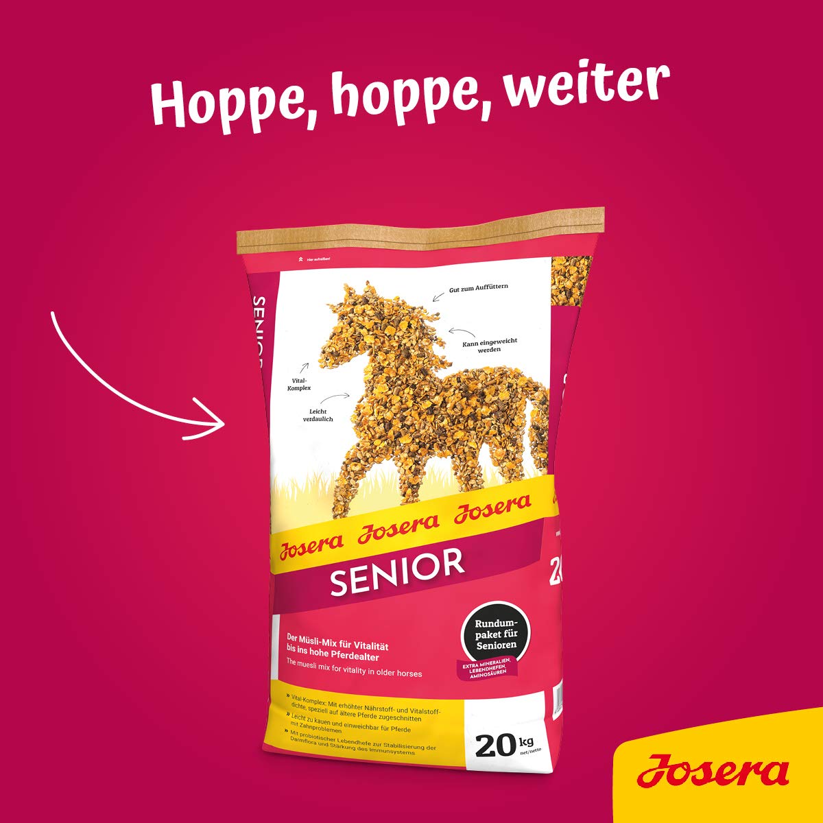 JOSERA Senior | 20kg | Pferdefutter für ältere & schwerfuttrige Pferde