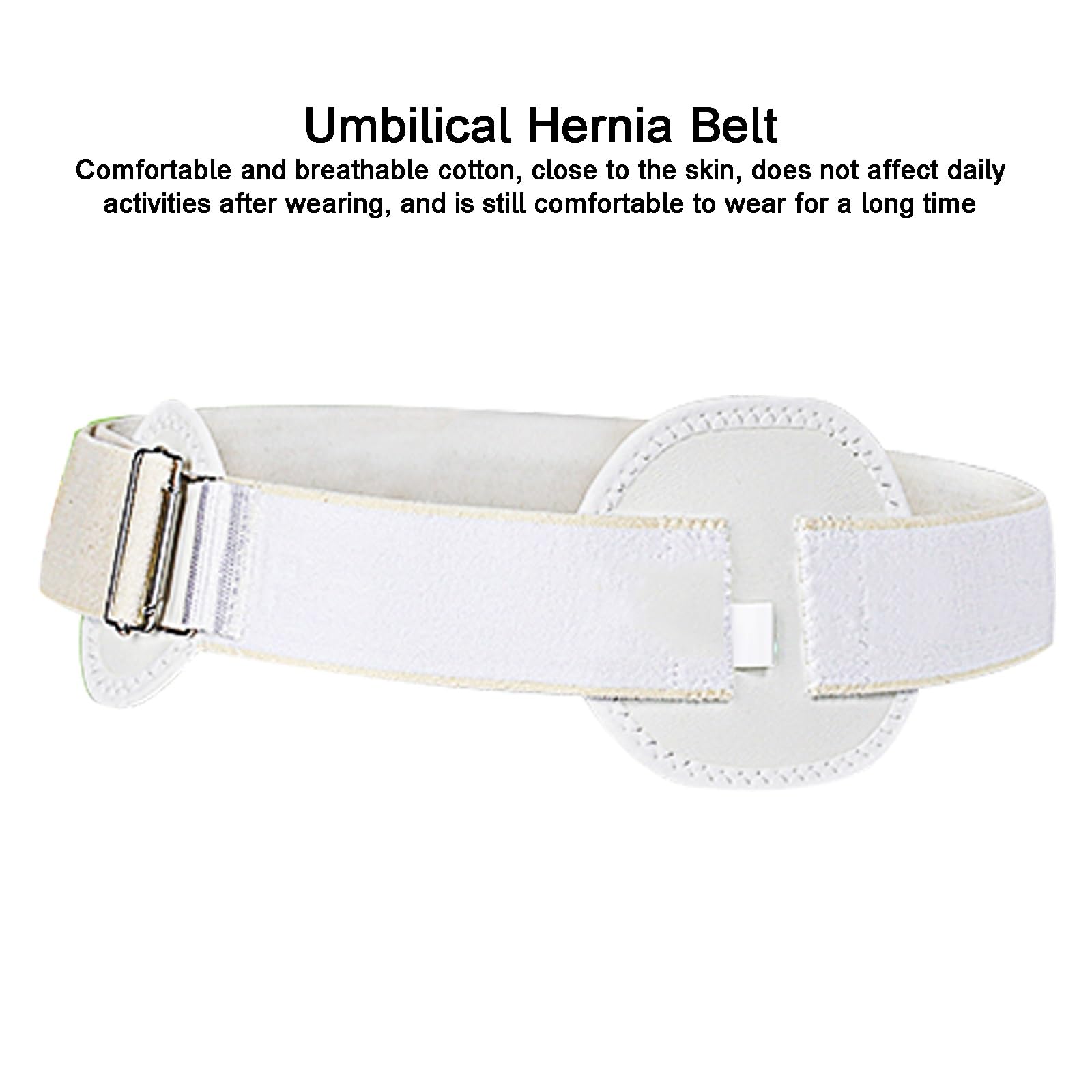 Fascia Ernia Ombelicale Uomo, Fascia Addominale, in Cotone, con 3 Cuscinetti di Pressione, Elastico in Vita, Fibbia di Fissaggio, per Ombelico(M)