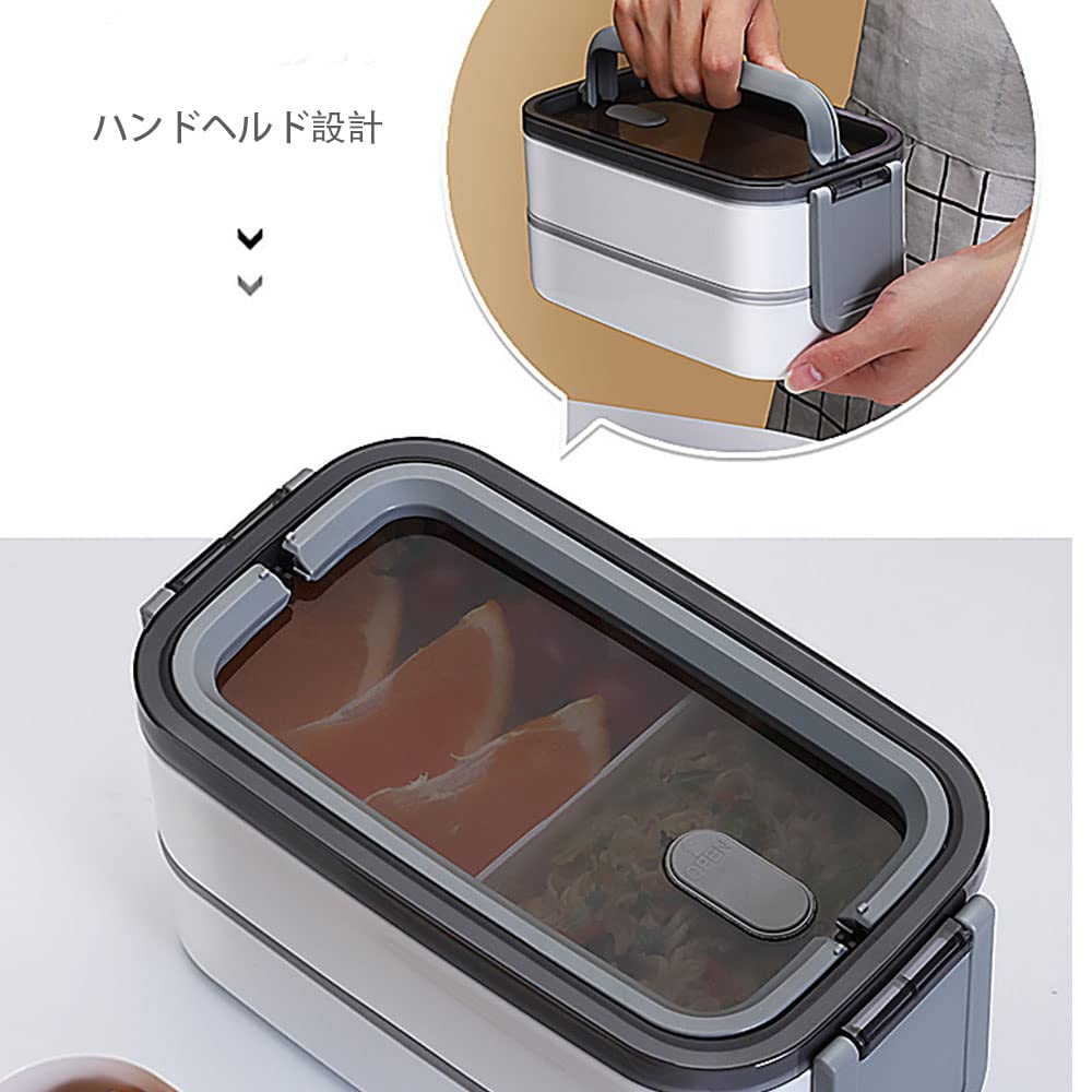 Amazon｜弁当箱 弁当箱 プラスチックタッパー 2層 ステンレス内胆 箸