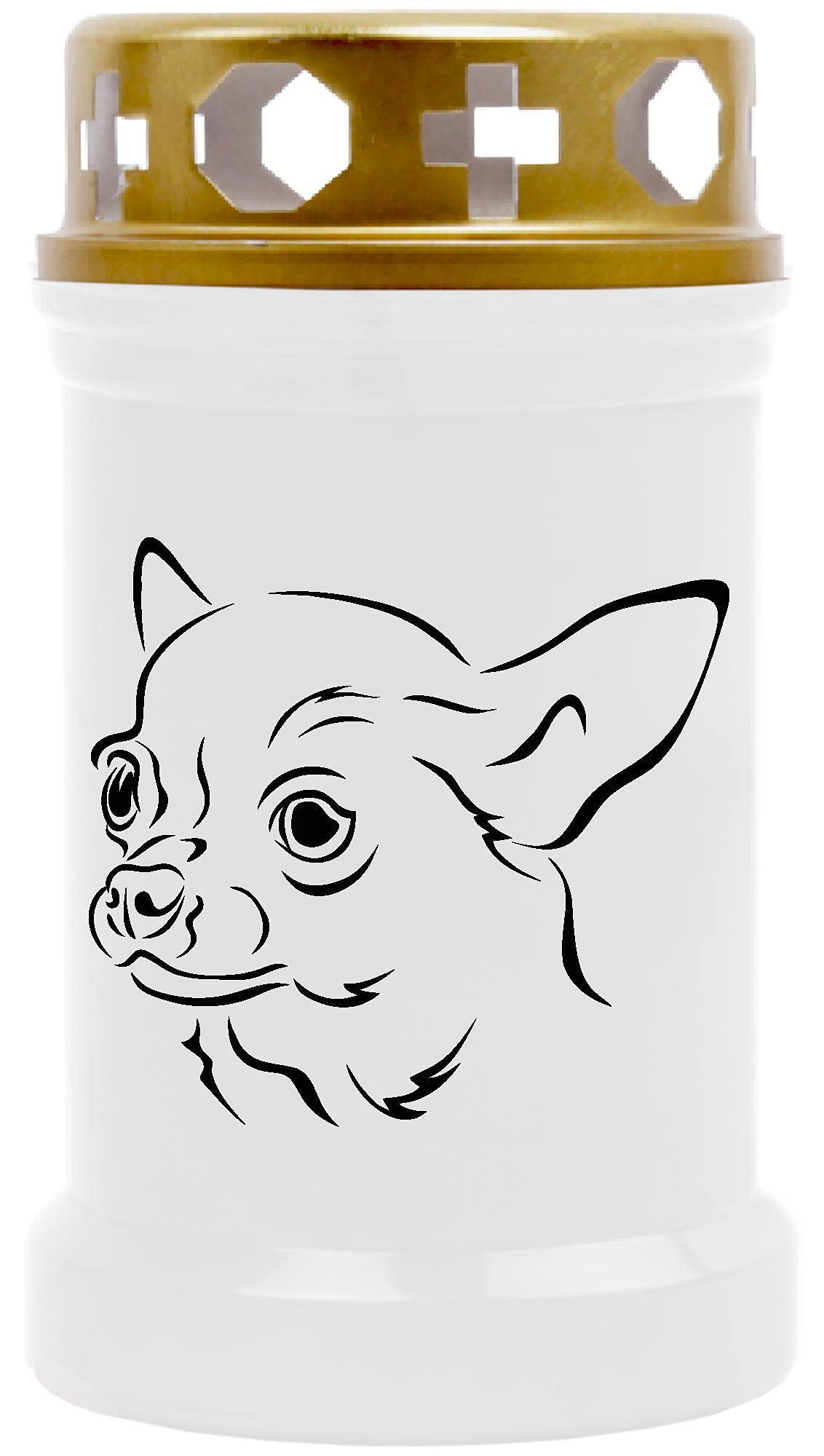 Hs Candle Dog Chihuahua Grave Candle (Dog Chihuahua) - Approx. 48 Hours / 2 Days Burning Time Per Candle (14.5 Cm, Diameter 7 Cm) - Many Different Designs