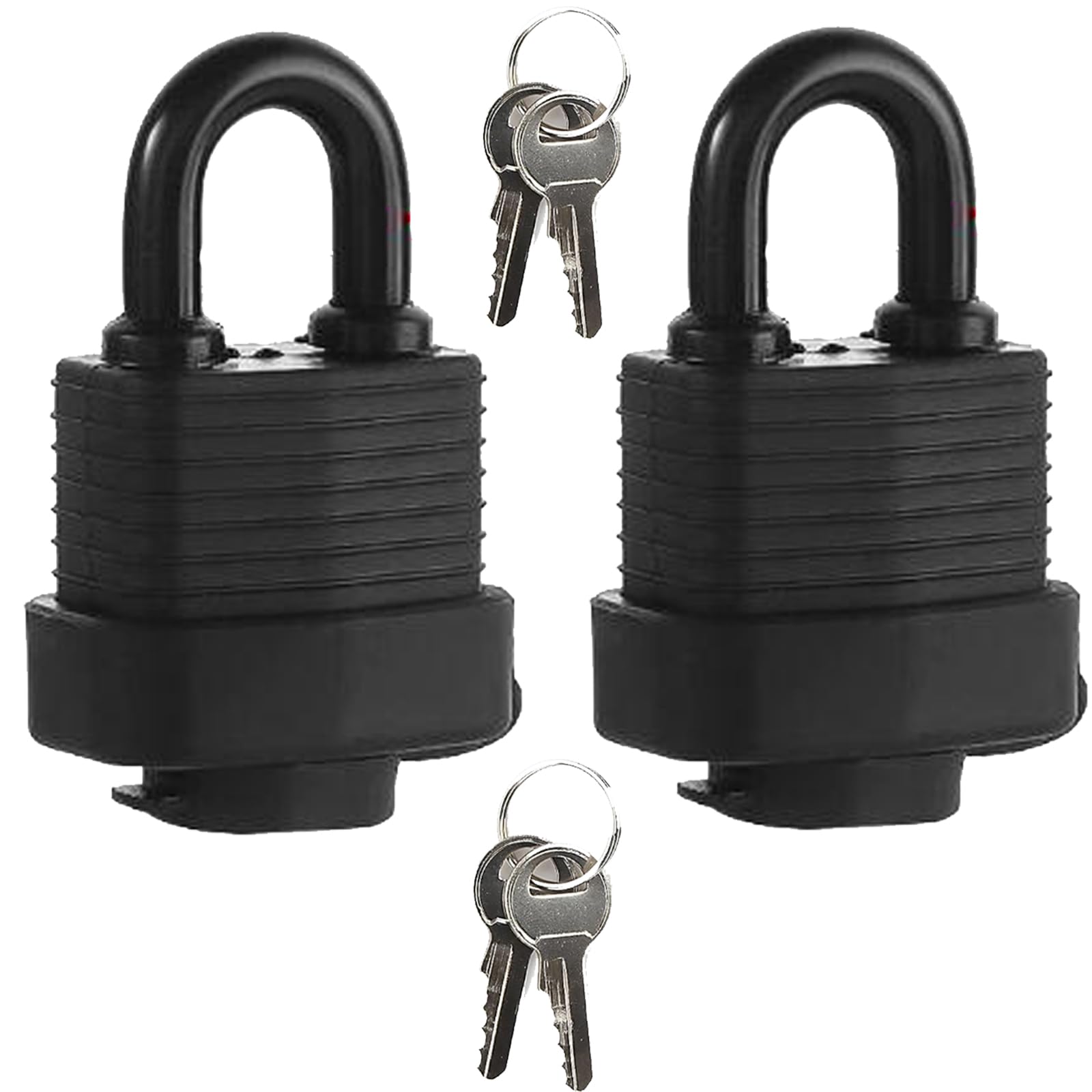 2 Pack Waterproof Padlocks Outdoor, Padlocks with Keys for Garden