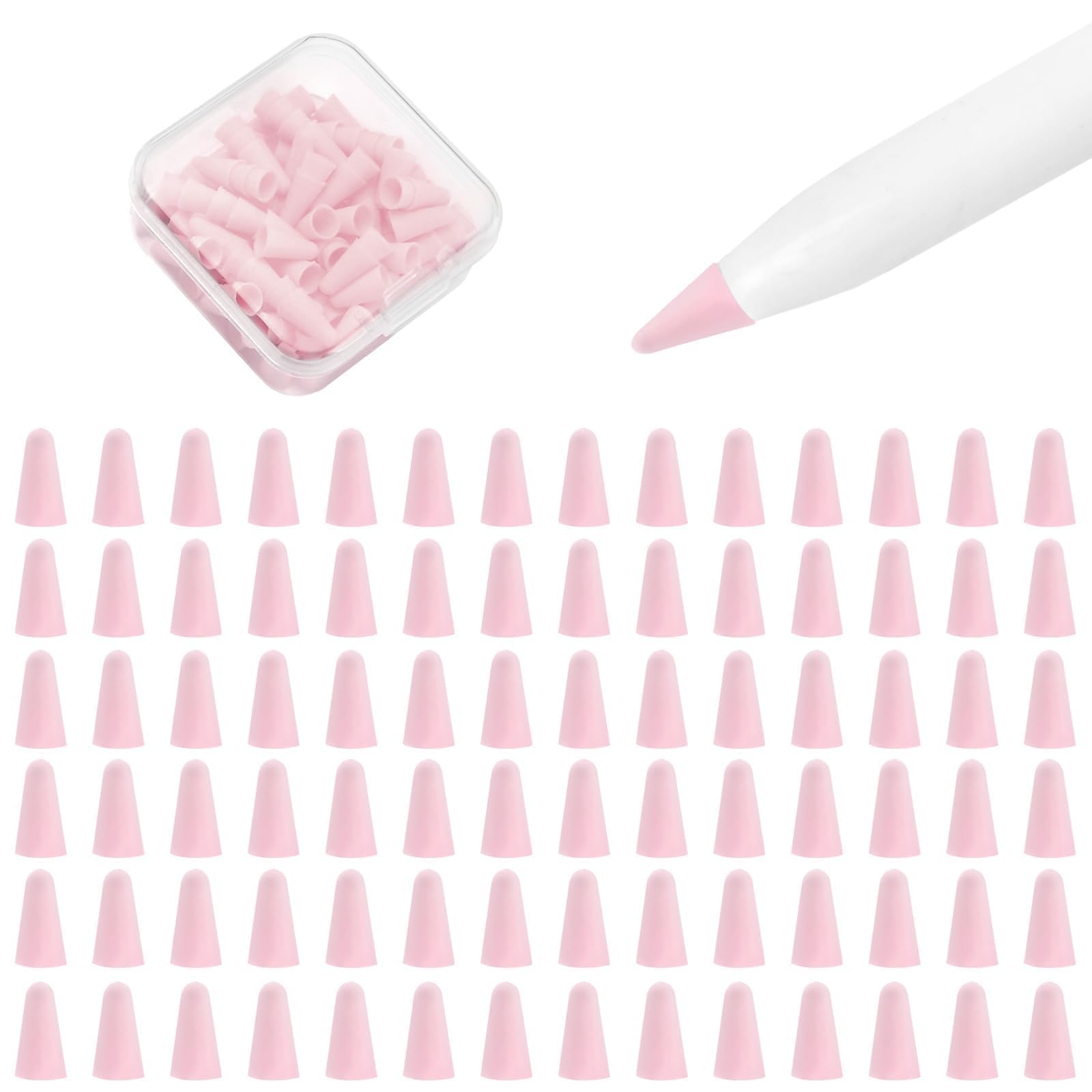 100 pcs Silicone Nib Sleeves Compatible with Apple Pencil Tips, Professional Liquid Silicone Nibs Cover Replacement for 1st & 2nd Gen/pro/USB-C, Writing Anti-Slip Protective Case for Apple iPad Pencil-picture-29