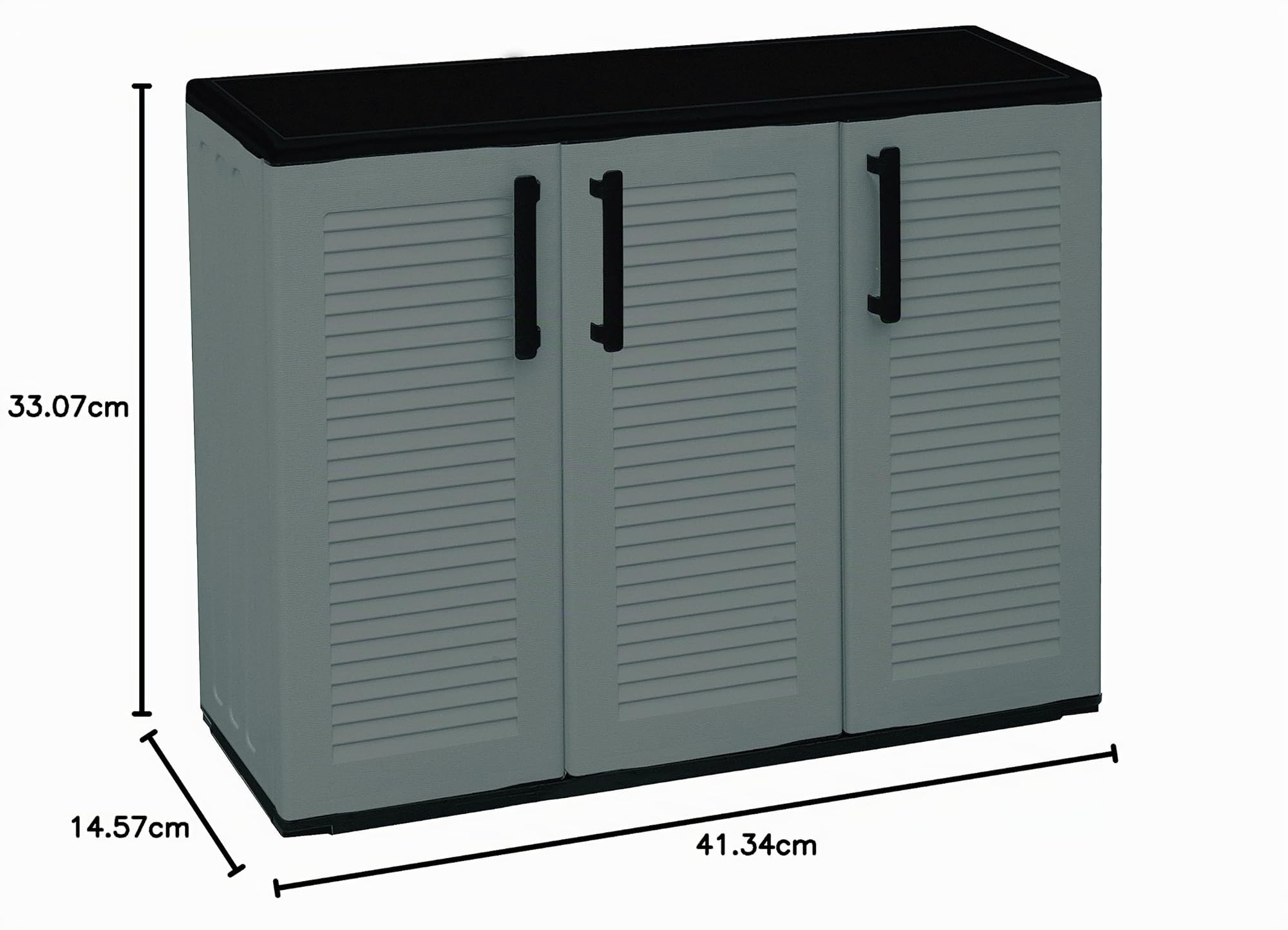 Art Plast E101/B Armoire basse en plastique à 3 portes Gris