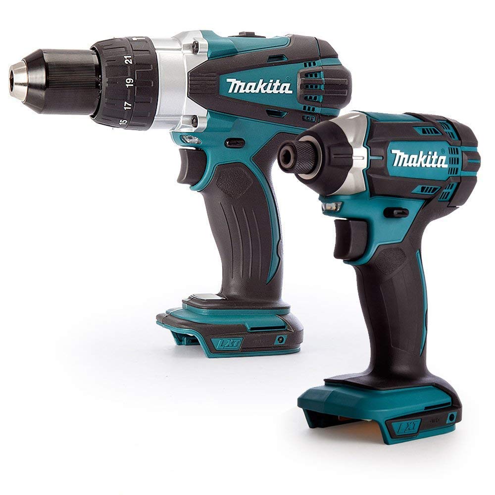 Makita DHP458Z 18V Li-ion Cordless Combi Drill Body with Makita DTD152Z 18v Li-ion Impact Driver Body