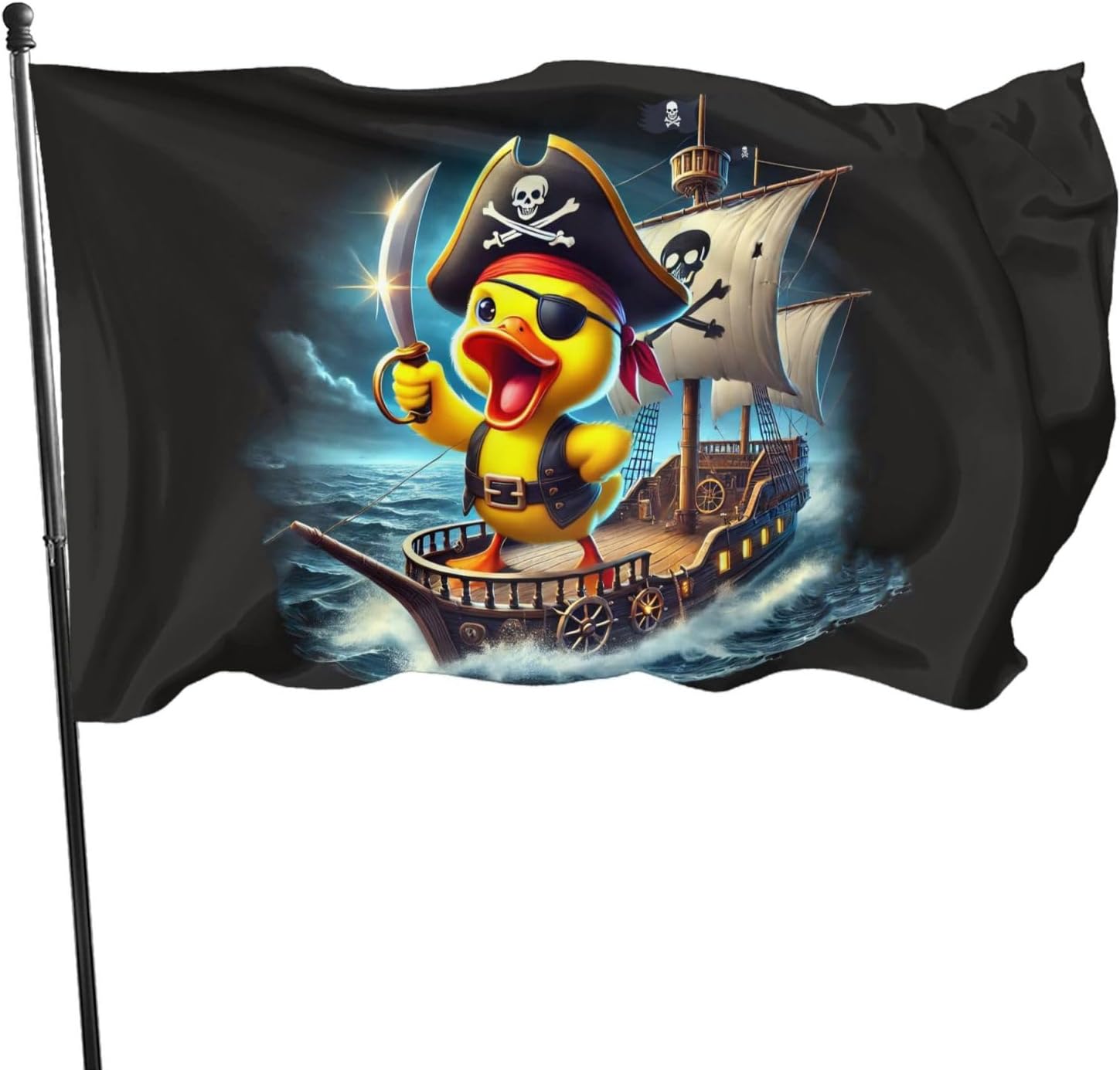 Pirate Rubber Duck Flag 3x5 Ft Pirate Ducks Flags Fade Proof Outdoor Indoor With Metal Grommets Pirate Rubber Duck Banner Home House Garden Yard Decorative Sign