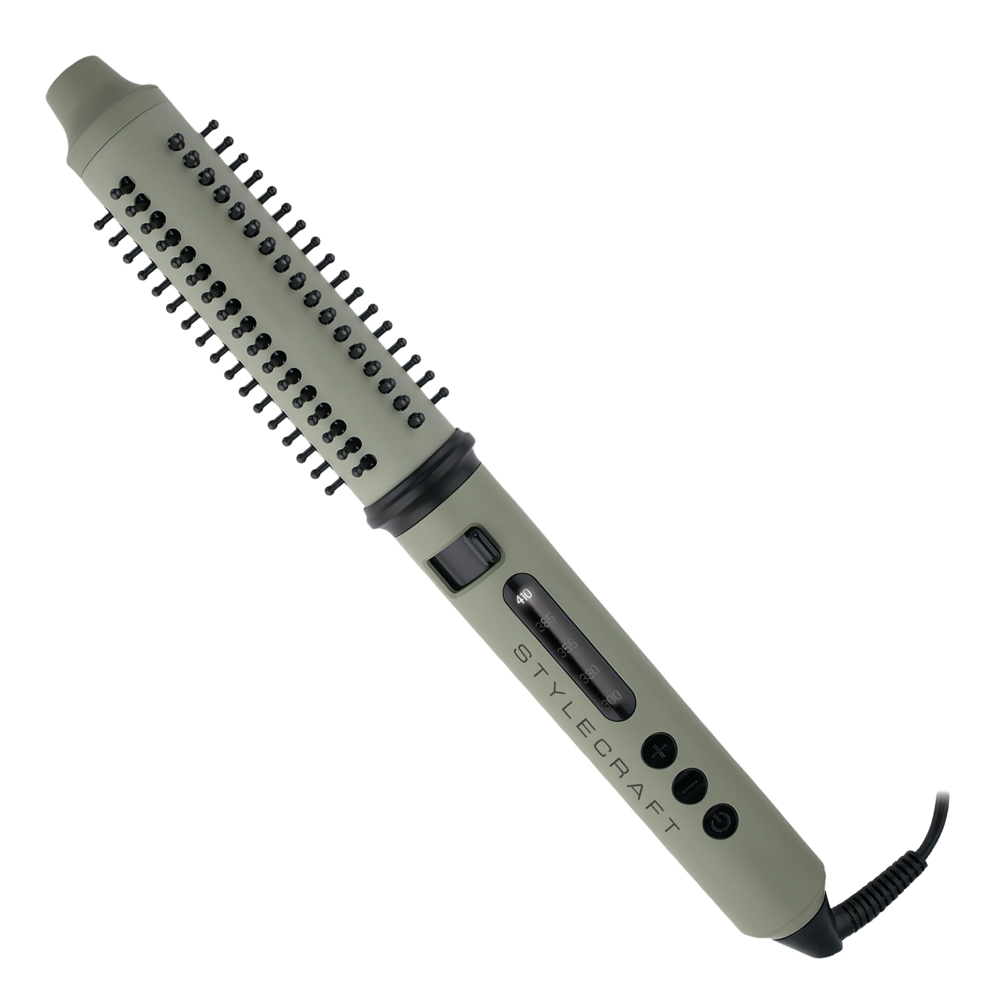 StyleCraft Sage 2-in-1 Ceramic Barrel Styling Brush and Curling Wand with Retractable Bristles, Tourmaline Technology, and Customizable Temperatures