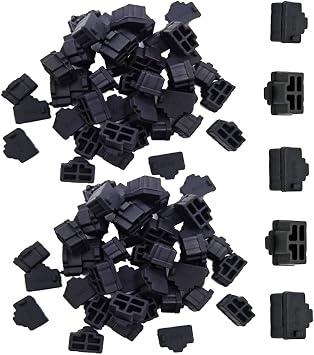 150-Pack Silicone RJ45 Dust Cover Cap, Ethernet Port Cover Plug, Black