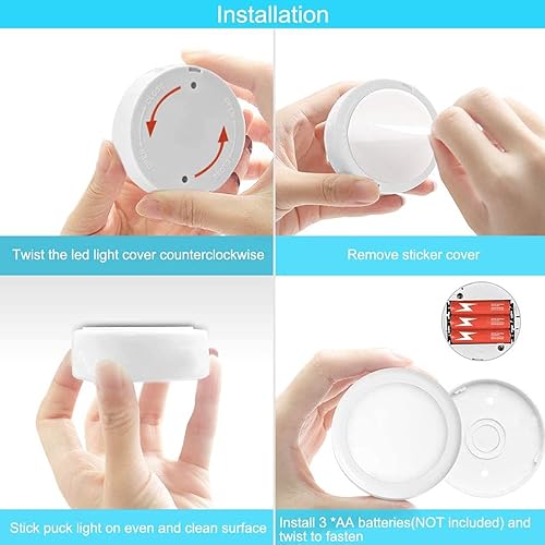 Miniatura 6 de Cadrim Luces de disco  LED que cambian de color, luces regulables debajo del gabinete con controles remotos inalámbricos para cocina (paquete de 1)