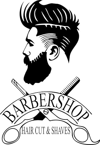 Miniatura 8 de Adhesivo decorativo de pared extraíble de barbería Art Man Barbershop Decoración de pared Stiker para decoración de ventana (22.4 x 15.7 in, JWH108)