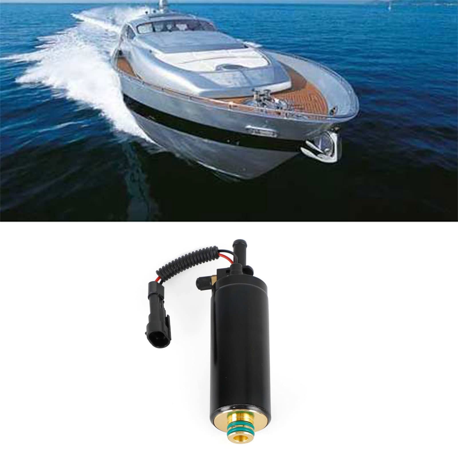 Newwyt Motori Fuoribordo Yacht Pompa Carburante Adatto per 200 225 250 300HP 33/34 Litri 5009118 5006063 4452652B 90 Gradi Riparazione Metallo Nero