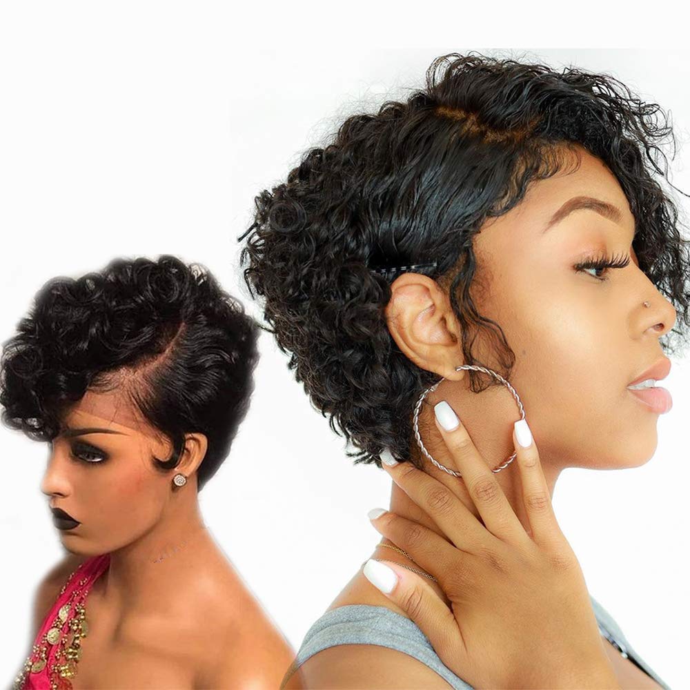 Lace Front Human Short Hair Wigs For Black Women Pre Plucked Bob Wig Remy Brazilian Glueless Hair Wigs