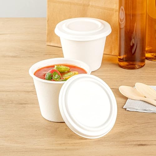 Miniatura 8 de Restaurantware Solo tapas pulpa segura sin PFAS añadido 4.3 pulgadas para llevar, tapas de taza 100 tapas desechables para tazas. Las tazas se