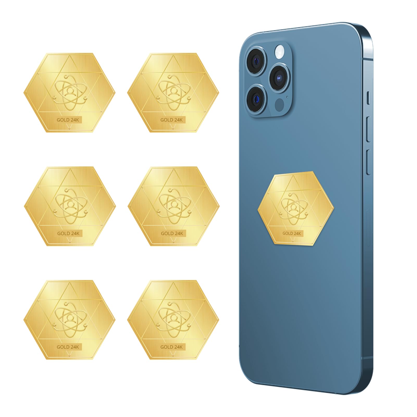 Jefuzh 6 Pieces Protection Stickers for Smart Phones & Cell Phone,Tablets/Laptops/Computer/Radio/WiFi Router/TV All E-Devices, Hexagon, JF-6B