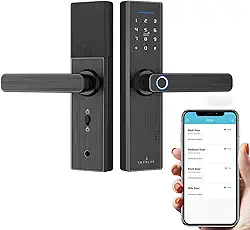 Tuya APP Wi-Fioret�o Eletrônica de Sobrepor, Fechadura Digital de Embutir com Biometria e Wi-Fi