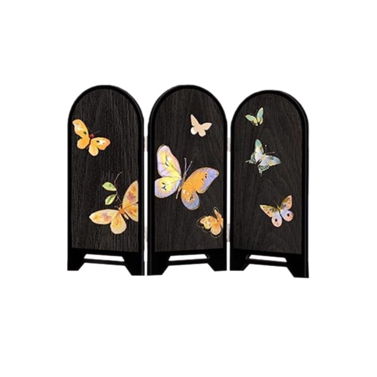 Hinged Tabletop Screen Arched Decorative Screen with Panels Wood-Grain Room Divider with Hinges for Console Table, Entryway-image-23