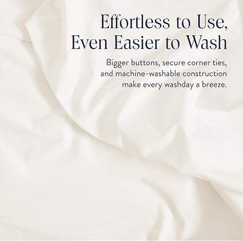 Miniatura 28 de Brooklinen Funda de edredón de percal de lujo, 100% algodón, fresca, nítida, lazos de esquina extralargos, cierre de botones, suave y transpirable