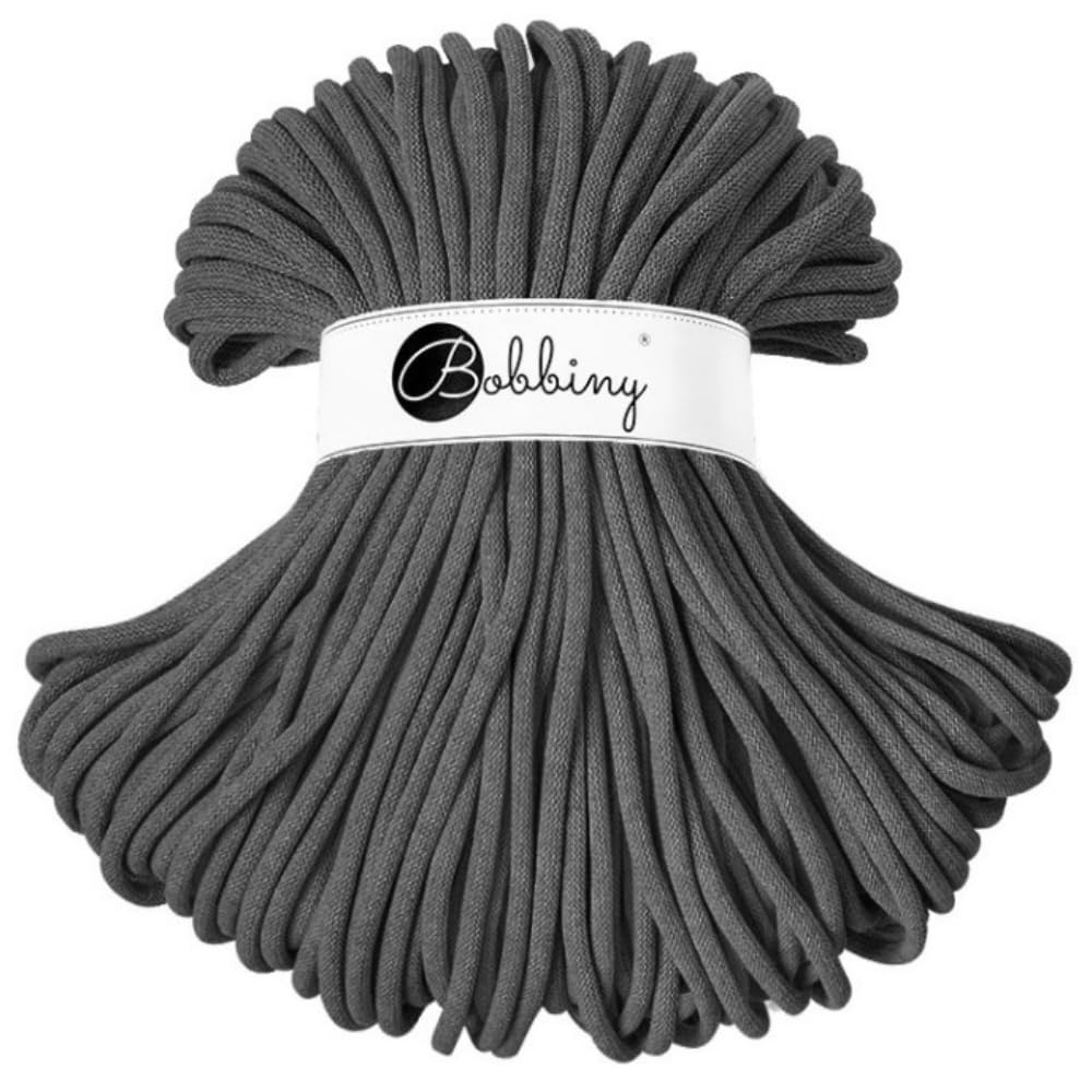 Bobbiny Jumbo 9mm Braided Macrame Cord (Charcoal) 100m — image 1