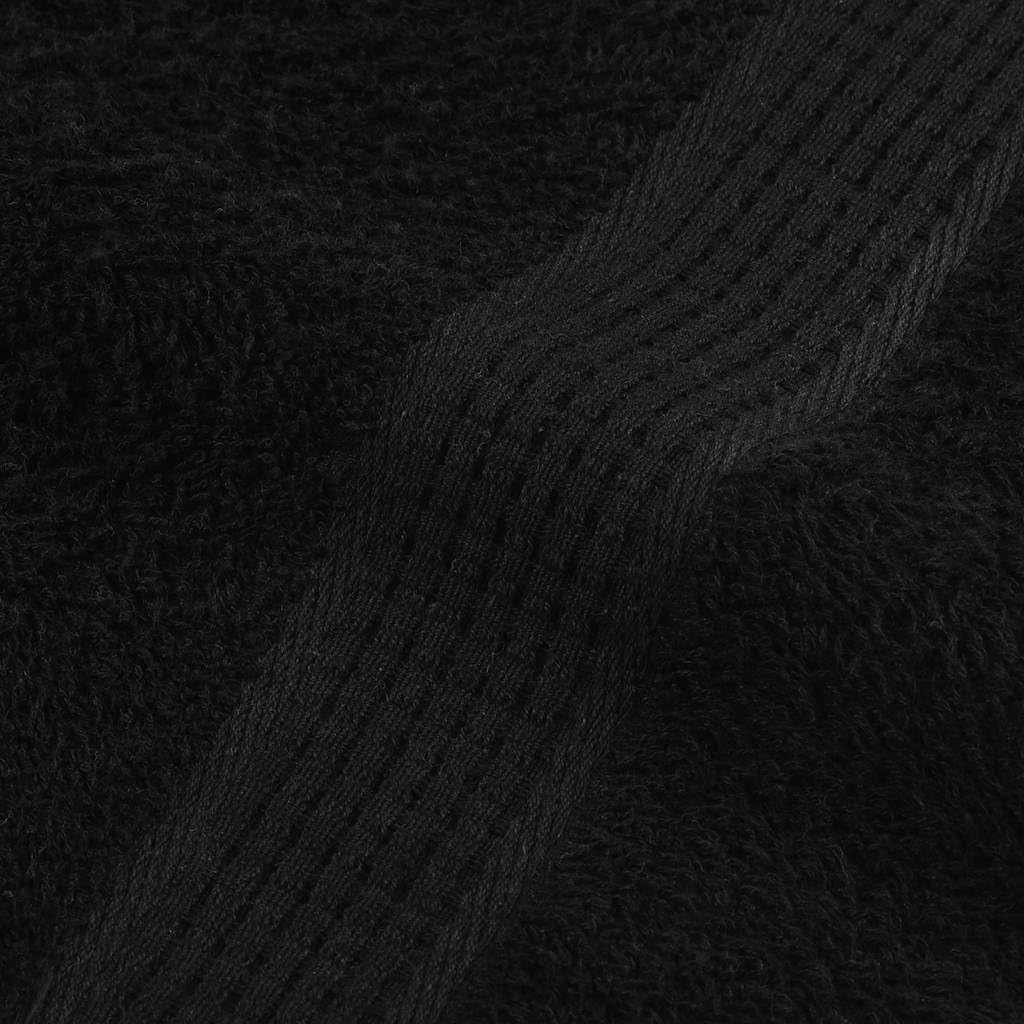 vidaXL Toallas de Invitados 10 uds 100% algodón Negro 70x140cm 360gsm