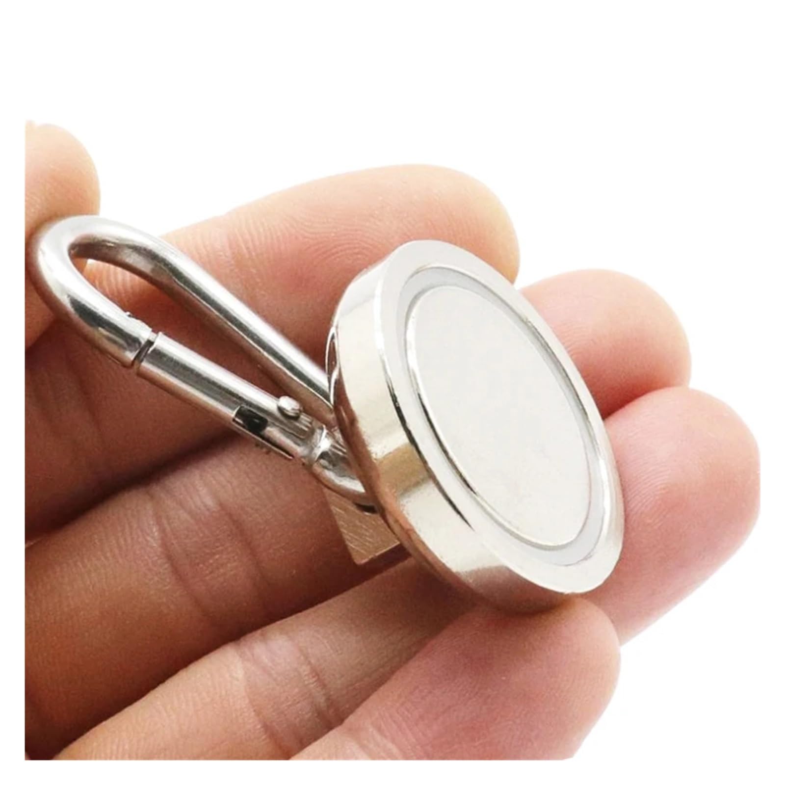 Genérico 2 ganchos magnéticos de 25 mm diámetro, resistentes, con mosquetón giratorio, compatibles bolsas colgantes cocina for interiores y exteriores(KNL32 D32mm,10 Pcs)